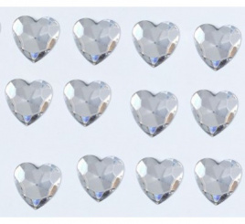 Стразы сердечки серебро 1,6х1,6 см 15шт